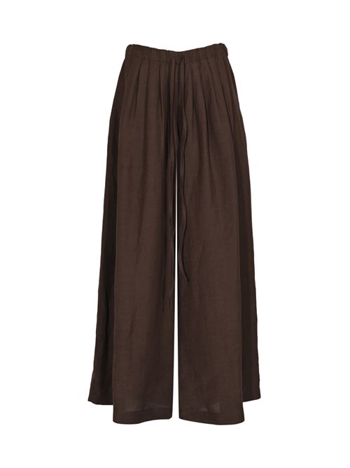 Pantalone ampio Loren in misto lino e viscosa Fondente Liviana Conti | F6SL75W18-0